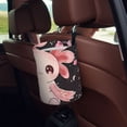 thumbnail image 5 of Wukai Cute Axolotl Sakura Blossoms Print Car Trash Can - Easy to Clean Hanging Garbage Bin - Removable Liner - Leak-Car Garbage Can - Waterproof Trash Can for Car and SUV, 5 of 7
