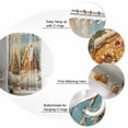 thumbnail image 3 of Christmas Gingerbread Shower Curtain, 48" x 72", House Xmas Tree Snow-covered Forest Waterproof Bathroom Curtain Washable Shower Curtain Set with 12 Hooks, 3 of 6