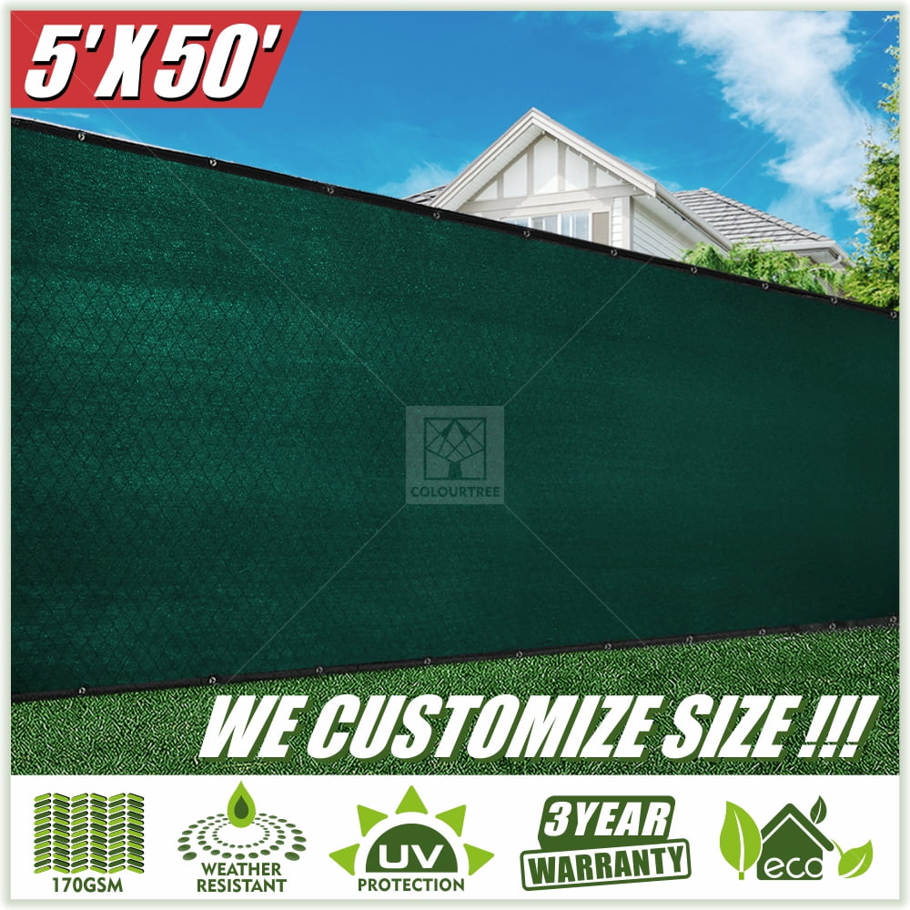 ColourTree 5' x 50' Privacy Fence Screen Fence Cover Fabric Mesh Green Commercial Grade... by Colourtree