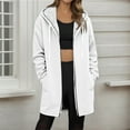 thumbnail image 5 of cocolona Womens Long Zip Hoodies Long Sleeve Oversized Hooded Sweatshirts Fall Winter Fleece Jackets Warm Coats, 5 of 5