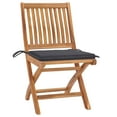 thumbnail image 2 of vidaXL Patio Chairs 2 pcs with Anthracite Cushions Solid Teak Wood, 2 of 12