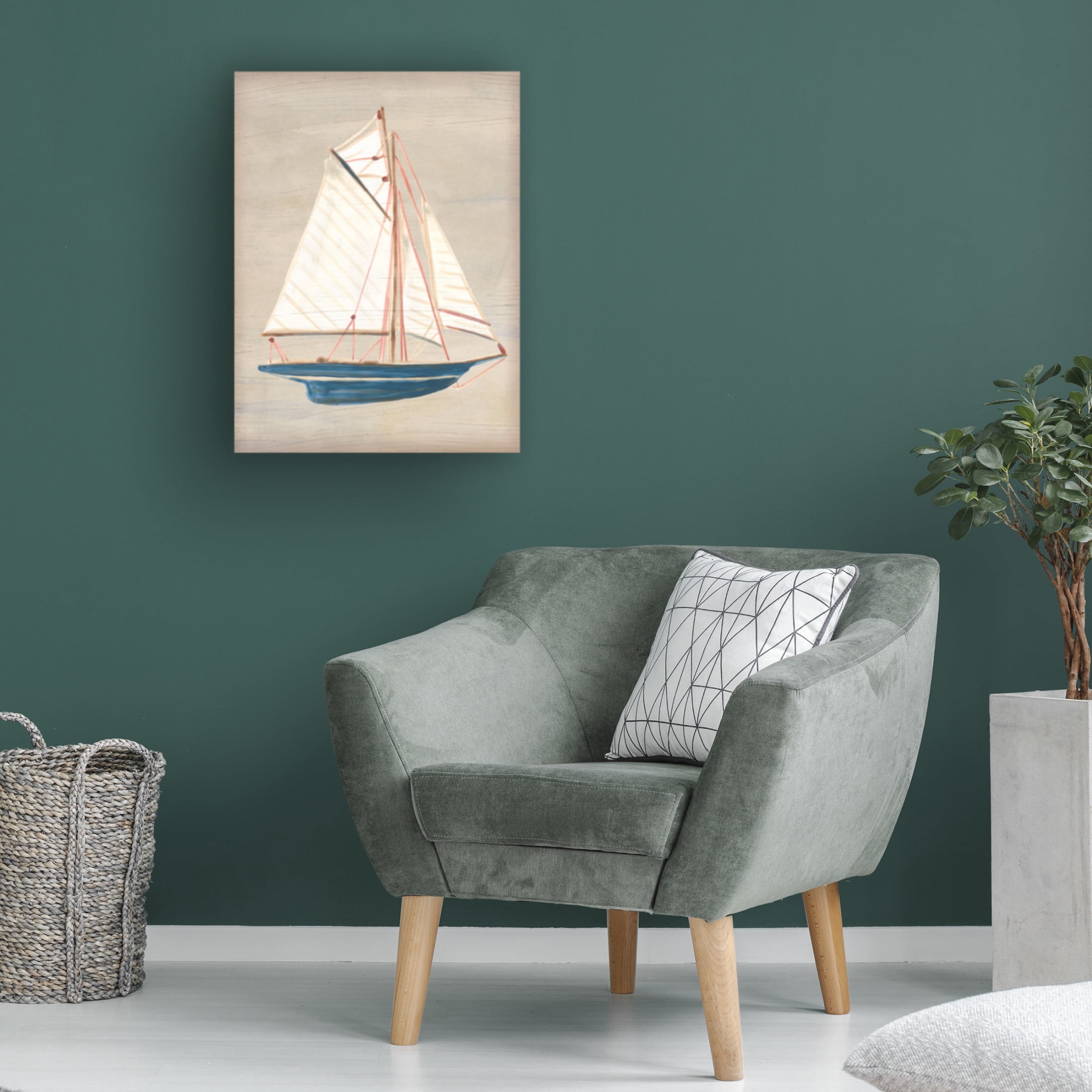 Trademark Fine Art June Erica Vess Driftwood Sailboat II Canvas Wall Art