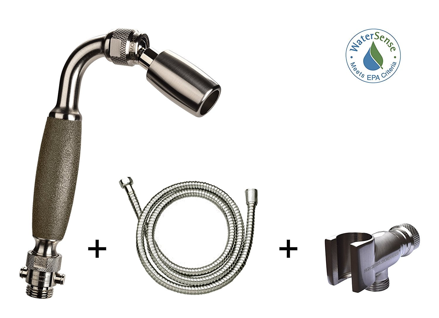 High Sierra Showerheads® Solid Metal 1.8 GPM Low Flow Handheld Shower