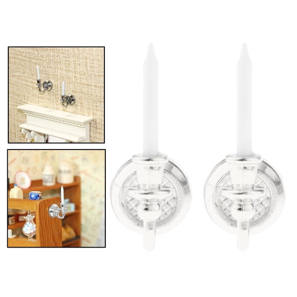Portavelas de pared miniatura CUTICAT 1:12 Accesorios de decoración plata