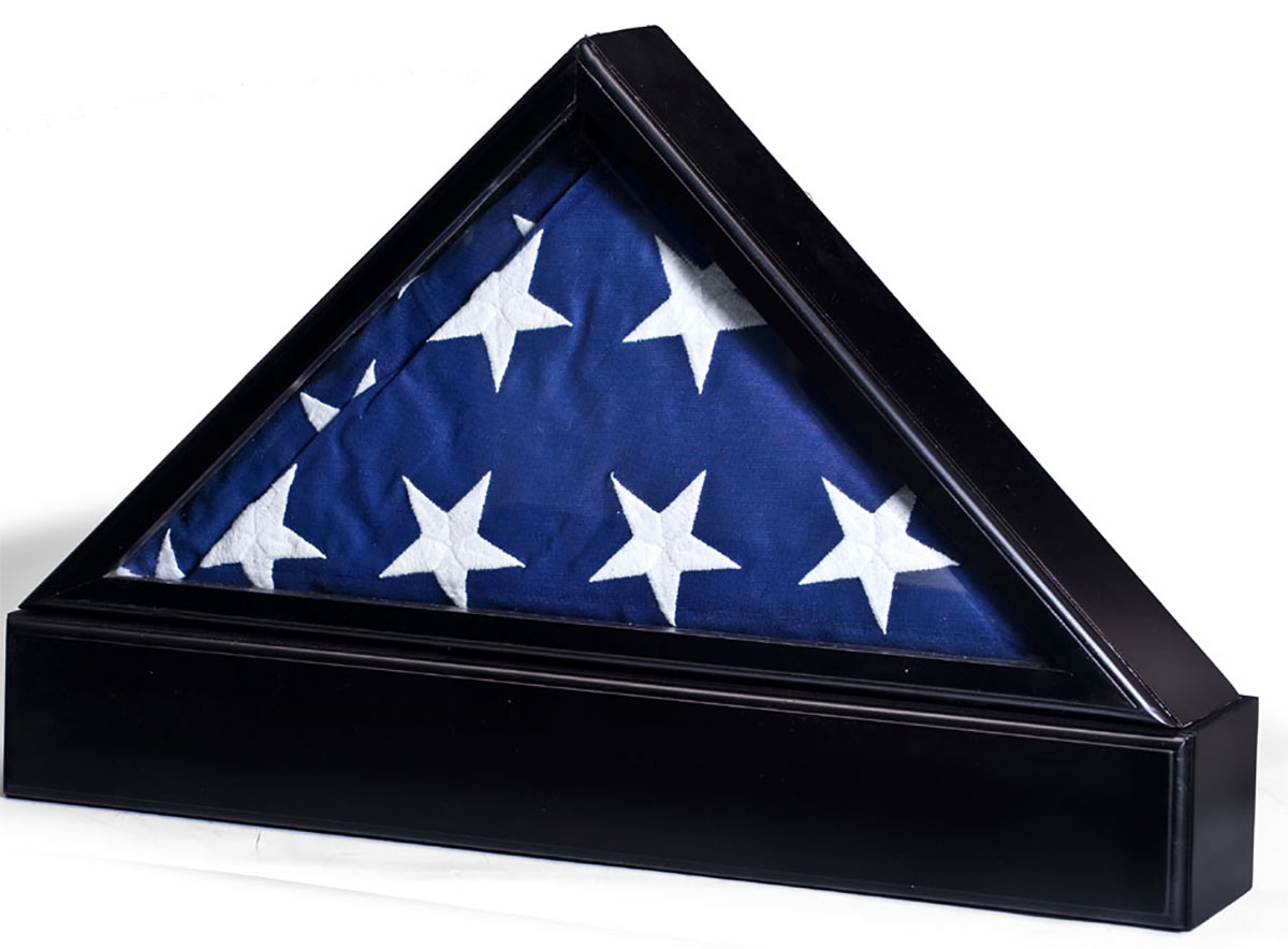 5' x 9.5' Flag Display Case Shadow Box for Veterans or Funerals, Solid
