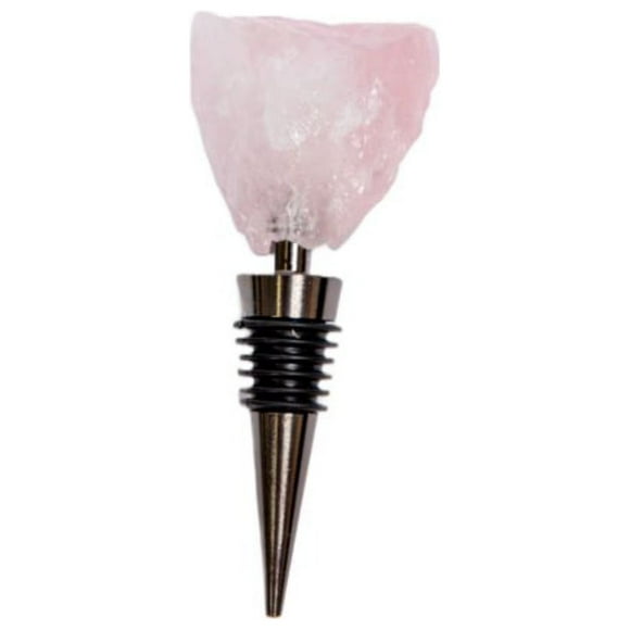 Chantal Lacroix - “Happiness” Rose Quartz Wine Stopper in Stainless Steel