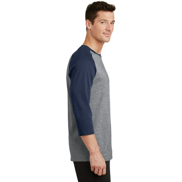 Port Company Core Blend 3 4 Sleeve Raglan Tee 4XL Athletic Heather Navy