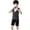 A-Black119, variant on JAJAHO Boys Suit Sparkly Formal Dress Outfit Short Sleeve Collared Shirt Sequins Waistcoat Dress Shorts Bowtie 4PCS Set For 3-16 Years Gentleman Clothes Set