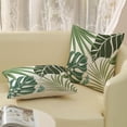 thumbnail image 4 of Summer Pillow Covers 18x18 Inch Set of 2, Green Botanical Tropical Pillowcase Coral Monstera Palm Leaf Throw Pillows Outdoor Decor Farmhouse Cushion Case Linen Decorative for Couch Home Sofa, 4 of 6