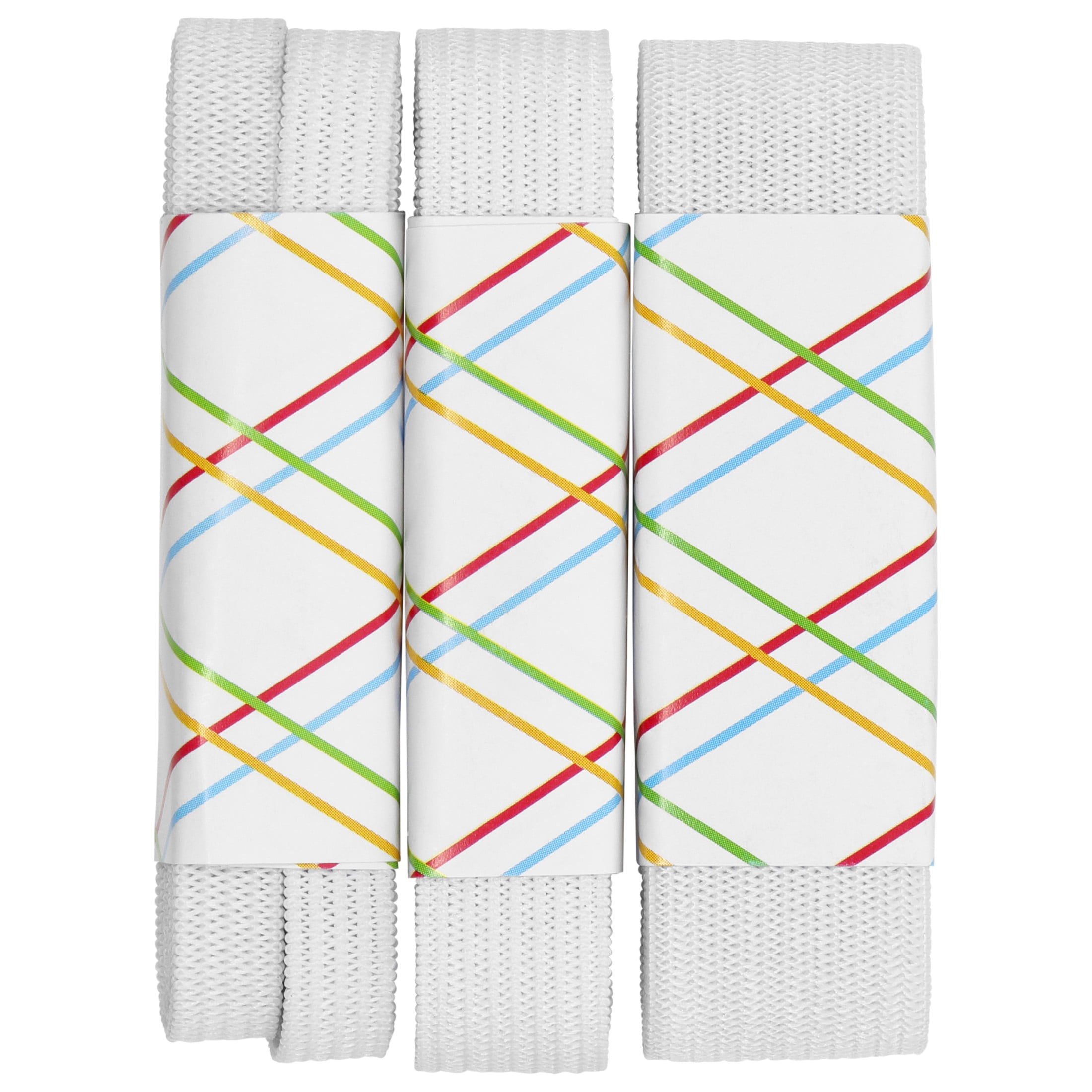 (6 pack) Elastic Value Pack, 3 Piece, White