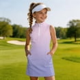 thumbnail image 4 of Shadoumai Kids Half Zip Tennis Dress Sleeveless Lightweight Golf Outfit for School Sports, Outdoor Activities,Athletic Tennis Girls Dress 5T, 4 of 5