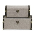 thumbnail image 3 of Contemporary Home Living Set of 2 Gray and Black Rounded Trunk Storage, 11.75", 3 of 7