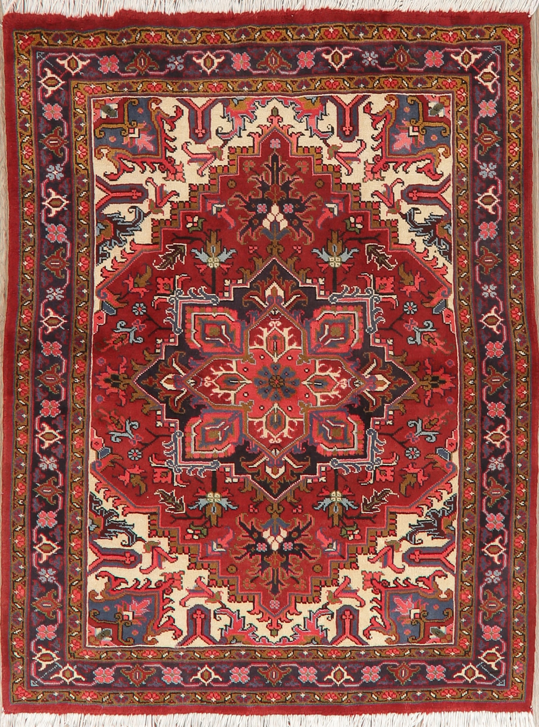 Red Navy Blue Geometric Red Oriental Handmade Area Rug Living Room Wool Carpet 5x6 Walmart Com Walmart Com