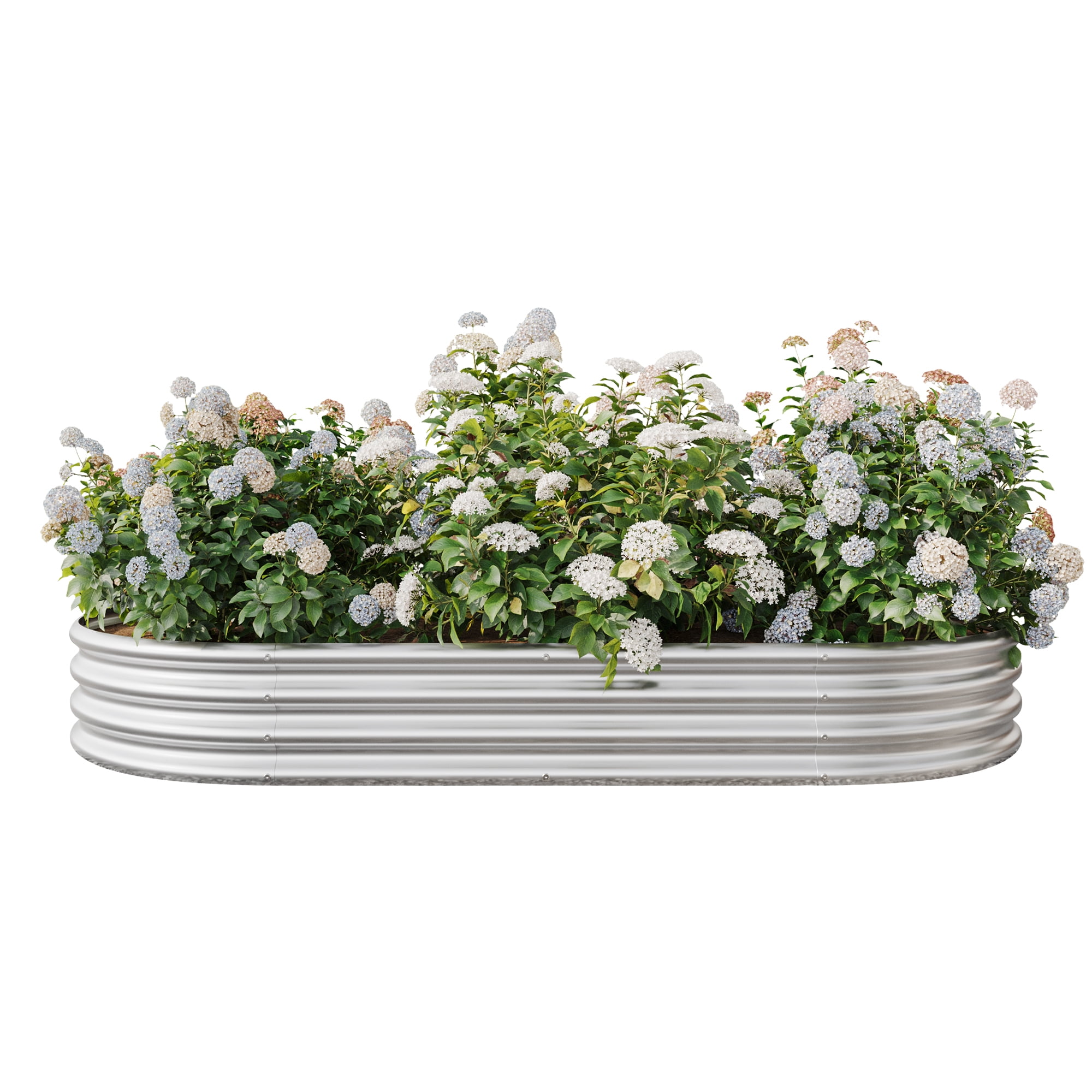 Yoneston Galvanized Raised Garden Beds 88.99" x 44.68" x 11.42" Large Oval Metal Garden Beds Galvanized Steel Planter Box for Vegetables Flowers Herbs Outdoor, Silver