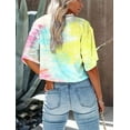 thumbnail image 3 of Sherrylily Women Half Sleeve Cropped Tie Dye T Shirt Crop Tops Casual Summer Tees, 3 of 4