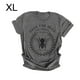 thumbnail image 1 of Camiseta de mujer con letras, manga corta, camiseta con cuello redondo, blusa de verano, gris oscuro, XL Vogacara  AP002565-08, 1 of 7