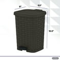 thumbnail image 4 of Superio Small Outdoor Trash Can with Lid for Dog Poop 6 Liter - 1.5 Gallon Plastic Wicker Mini Waste Basket, 4 of 5