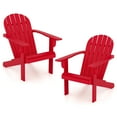 thumbnail image 1 of Gymax 2PCS Patio Adirondack Chair w/ Inclined Seat High Backrest & Wide Armrests Red, 1 of 5