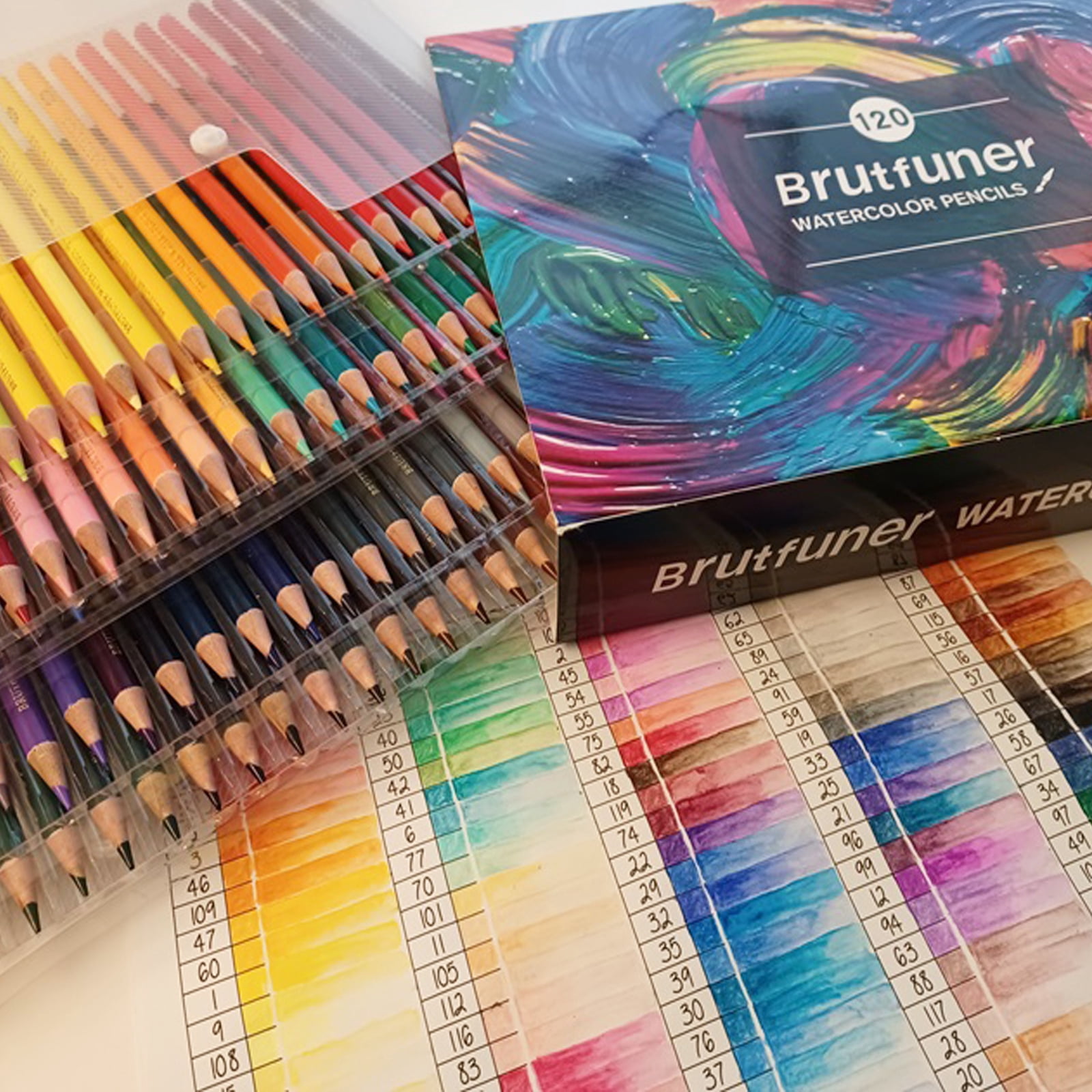 120 Watercolor Pencils, Beautiful Blending Effects with Wet or Dry - Ideal for Coloring Book - Water Soluble Pencils for Kids Adults Beginners