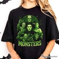 thumbnail image 2 of Green Retro Monsters T-Shirt, Vintage Classic Horror Halloween Tee, 2 of 5