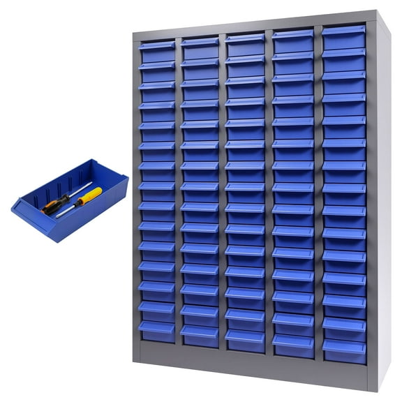 75 Drawers Parts Cabinet, Tool Storage Cabinet, Nut and Bolt Organizer with Transparent Drawers, Easy-Pull Design and Stable Base for Tool Hardware Storage Auto Shop, Warehouse, Home Office