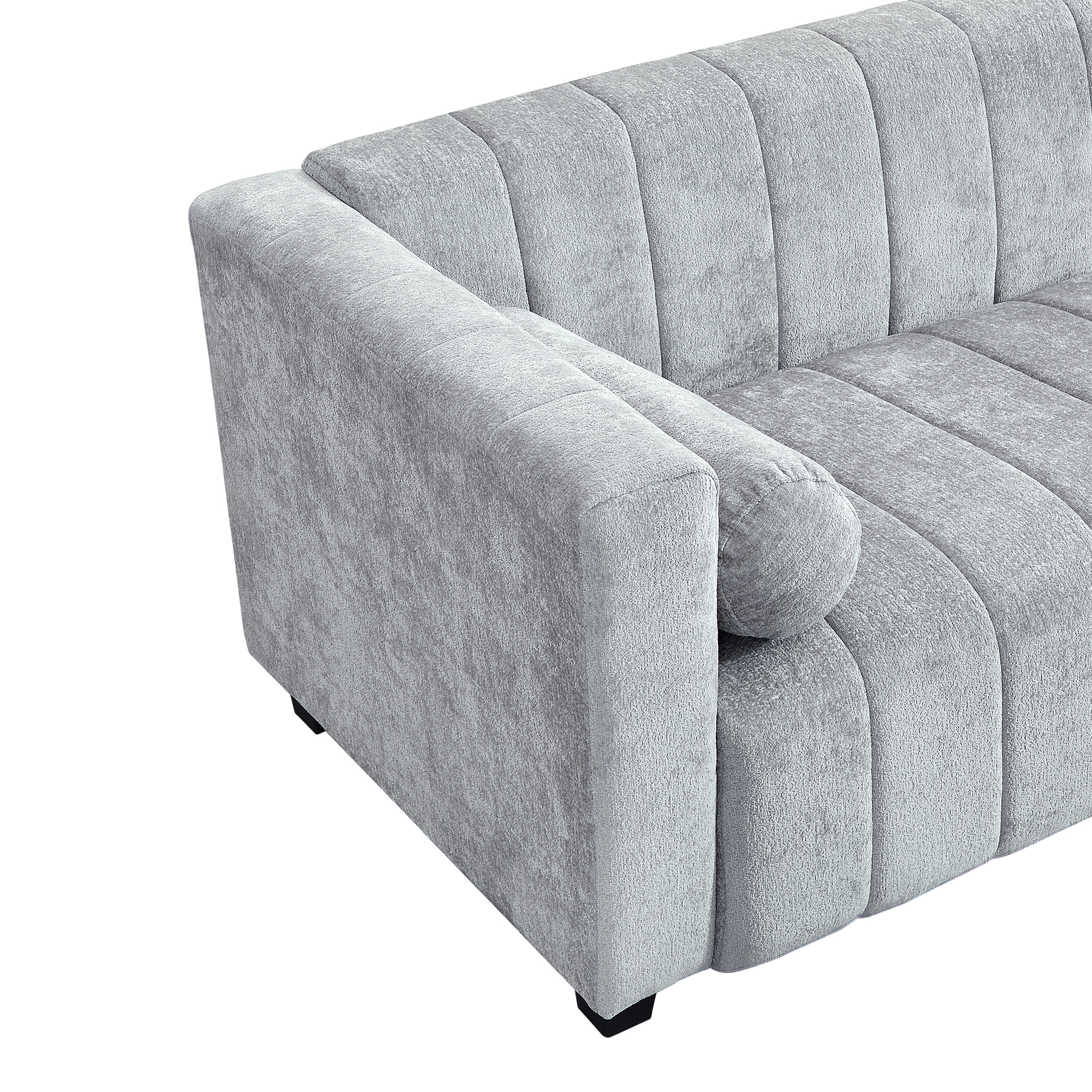 EUROCO 78.7'' Larger Simplified Style Loveseat Couch Sofa, Chenille Upholstered 2-Seat Sofa, Love Seat Furniture with 2 Pillows for Living Room, Bedroom, Apartments, Light Gray