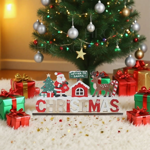 Cartoon Wooden Hangs Festive Home for Living Room and Bedroom Seasonal Decorative