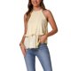 thumbnail image 1 of INSPIRAR CHIC Blusas sin mangas de verano para mujer, con volantes, en capas, de satén, plisadas y fluidas, talla XL, color albaricoque, 1 of 1