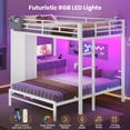 thumbnail image 4 of Afuhokles Bunk Bed with Desk, Full Over Full Bunk Beds with 5 Storage Drawers and Charging Station, White, 4 of 9
