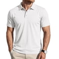 thumbnail image 3 of Hearthz Mens Golf Polo Moisture Wicking Short Sleeve Shirt for Men Casual Summer Shirt Soft Breathable Mens Golf Polo White L, 3 of 6