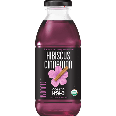 Ocean's Halo Organic Kelp Based Deep Sea Water, Hibiscus Cinnamon, 16oz