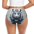 thumbnail image 3 of Womens Underwear -  3D White and Blue Tiger No Show Seamless Underwear for Women, Soft Stretch Sexy Women's Panties, Cute Hipster Ladies Panties Bikini Underwear Briefs, 3 of 6