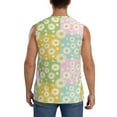 thumbnail image 4 of Goofa Daisies Flowers Printed Men's Sleeveless T-Shirt - Athletic Gym Workout Tank Top for Men - Moisture-Wicking, UPF 30+ Quick-Dry Muscle Tee-Small, 4 of 8
