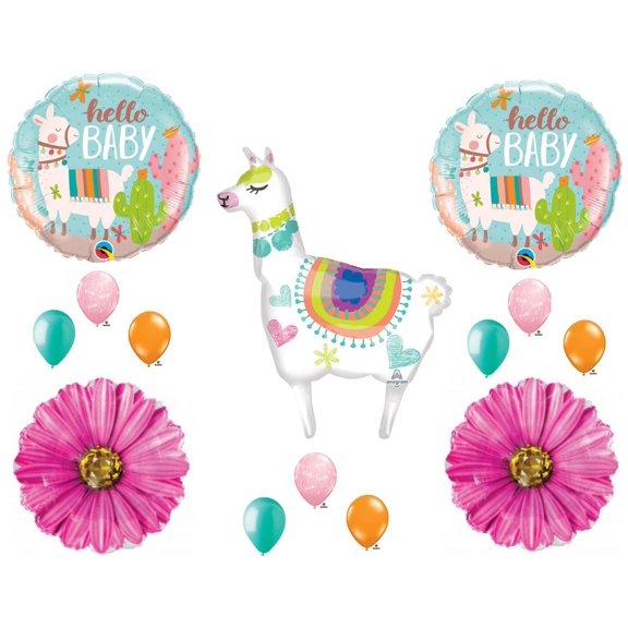 Llama Mama Baby Shower Girl Balloons Decoration Supplies Daisy