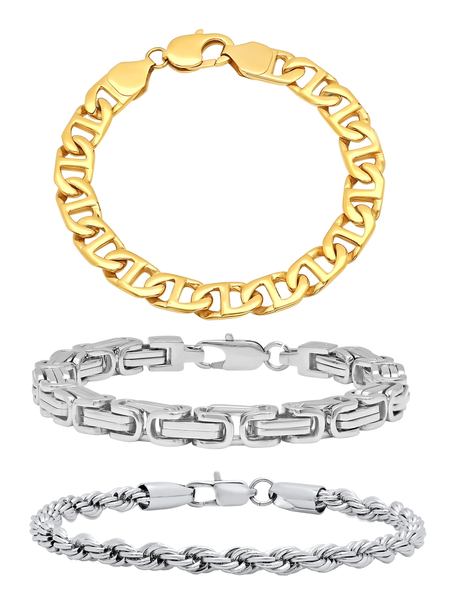 Brilliance Fine Jewelry Men's Silver & GoldTone Stainless Steel 3pc