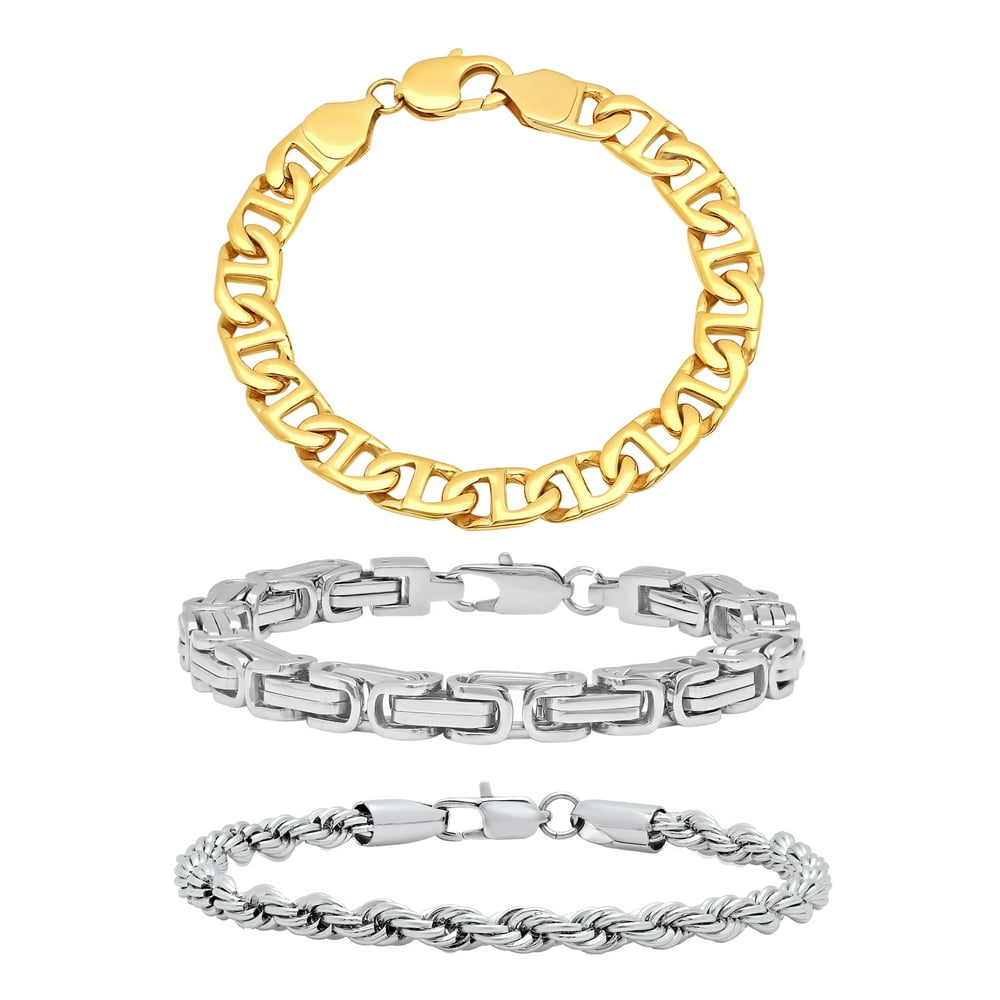 Brilliance Fine Jewelry Men's Silver & GoldTone Stainless Steel 3pc