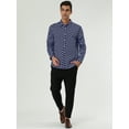 thumbnail image 3 of Camisas de hombre con lunares, manlarga, corte ajustado, estampado, camicon botones Azul marino 52, 3 of 7