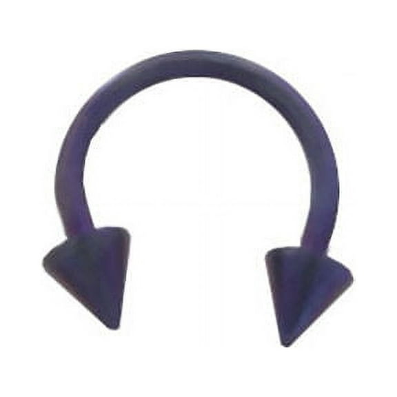 Purple Titanium 14G Circular Barbell Horseshoe Ring with 6mm Spike Ends