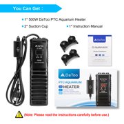 DaToo 500W Aquarium Heater PTC Fast Heating Fish Tank Heater 500 Watt Submersible with LED Digital Temperature Controller for 60 to 120 Gallon,