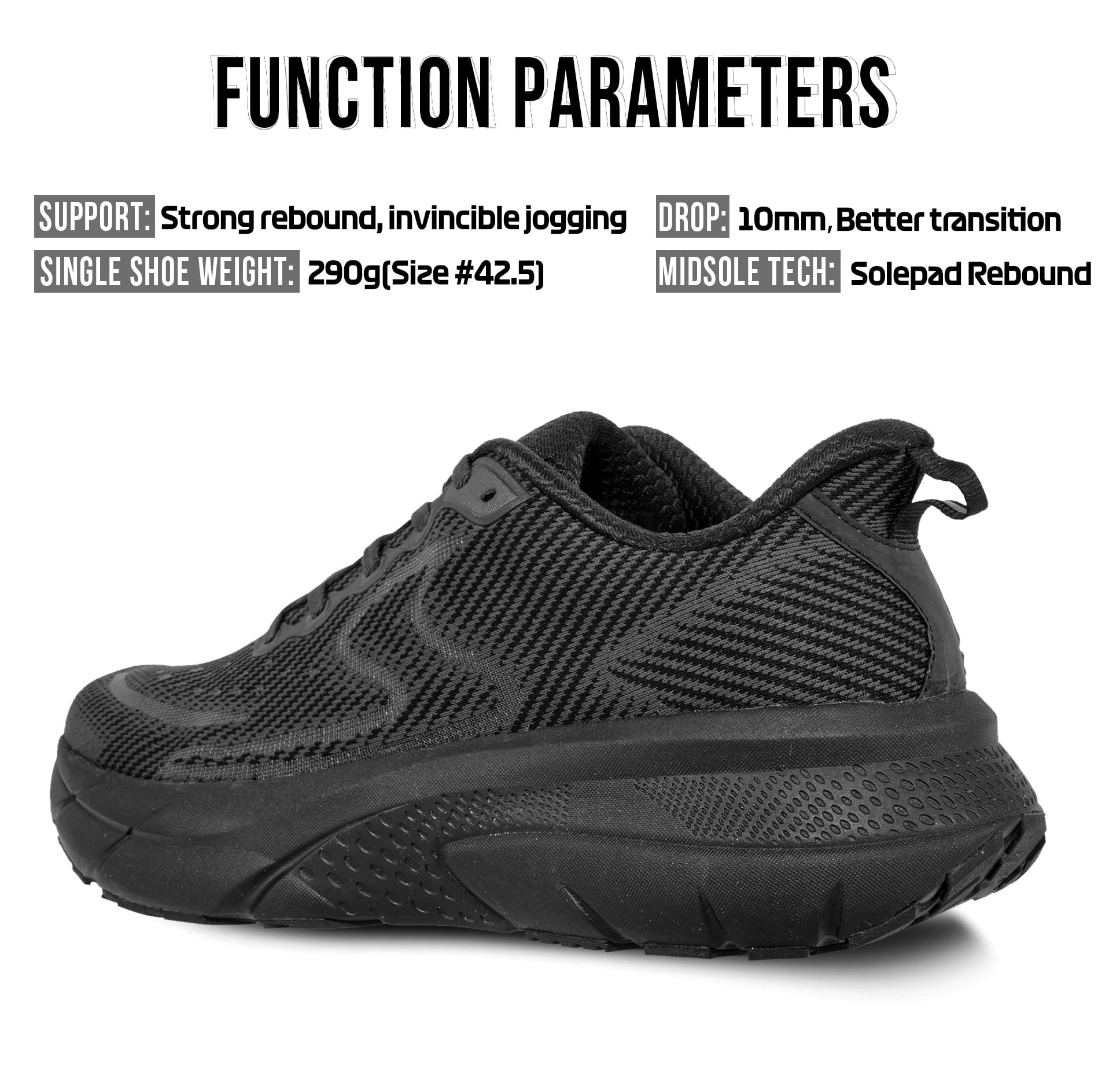 Men’s Lightweight Running Shoes Women's Stylish Athletic Sneakers for Walking Workout Gym Tennis Cross-Training Black Size 6.5