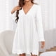 thumbnail image 2 of Vestidos para mujer Vestidos de otoño Moda Otoño Sólido Causal Cuello en V Manga larga Ahueca hacia fuera Bolsillos Vestido de encaje Odeerbi  ODB-5, 2 of 5