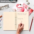 thumbnail image 5 of Flamingo Flowers Floral Leaves Ring Binder Notebook Journey Note Diary College Ruled Spiral Notebook Study Loose Leaf Paper A5 60 Pages, 5 of 8