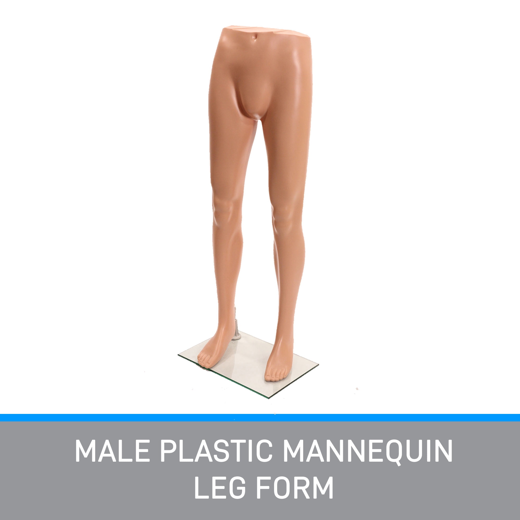 SSWBasics Male Plastic Mannequin Leg Form - Height 46" - With Base