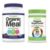 Orgain - Organic Vegan Green Superfoods Powder with Antioxidants & 1 Billion Probiotics - Original (0.62 LB) + Meal Replacement Powder - Creamy Chocolate Fudge (2.01 LB)
