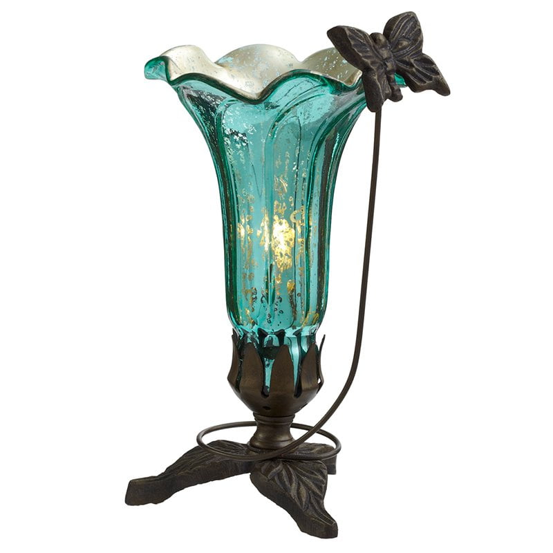 River of Goods Butterfly Lily Mercury Glass Table Lamp