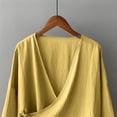 thumbnail image 5 of Womens Tops Hanten Kimono Cardigan Long Sleeve Wrap Front Cotton Linen Retro Costume Irregular Shirt Tops Blouses For Women, 5 of 6