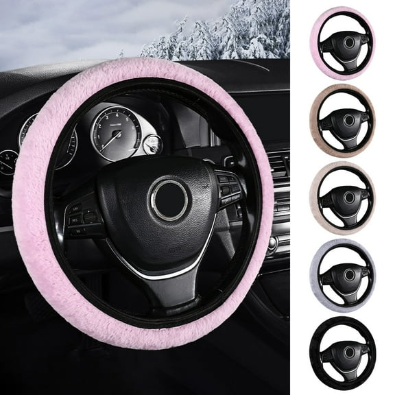 Steering Wheel Cover Universal Fit 14-15 Inch | Elastic Stretch Soft Warm Mesh Fabric | Non-Slip Sweatproof Breathable Grip | Winter Car Wheel Protector | Easy Install | Car Decoration | 1 Pack