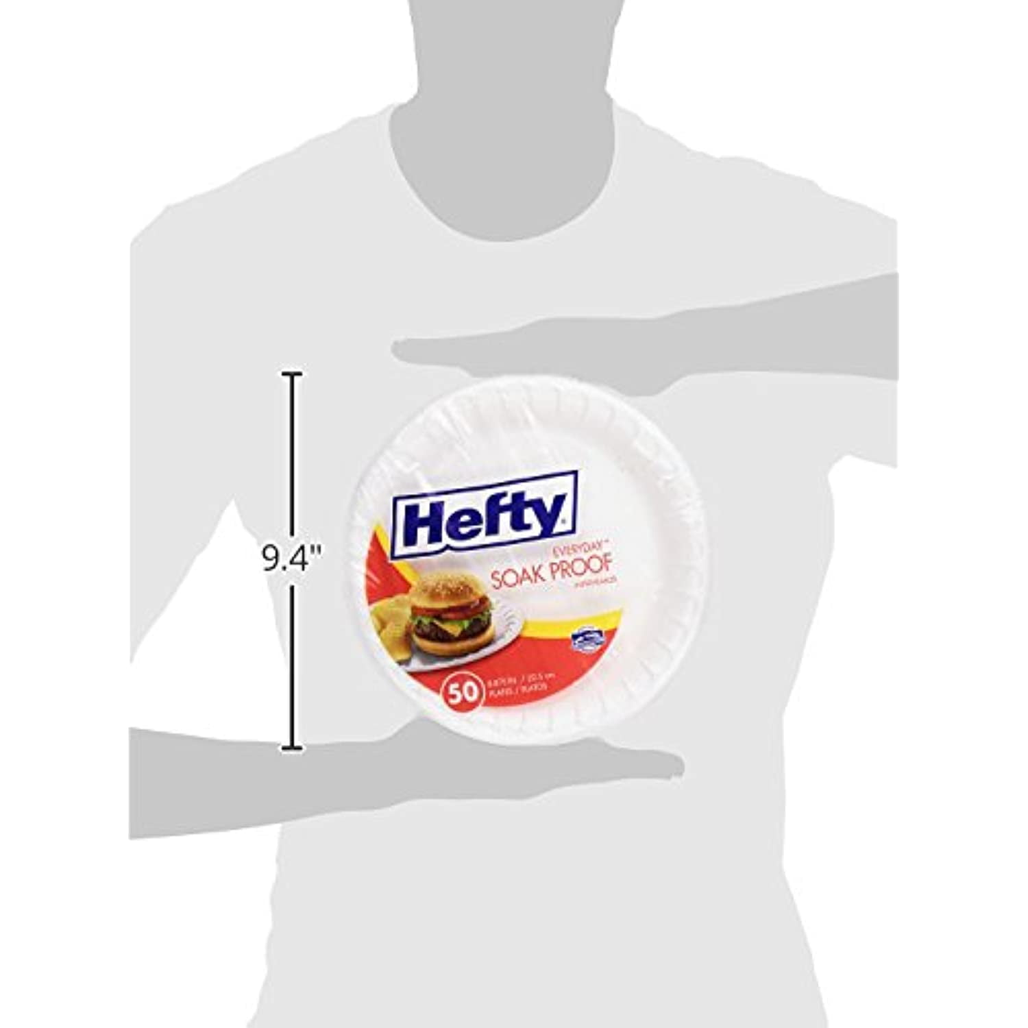 Hefty® Soak Proof Tableware, Foam Plates, 8.88 dia, White, 100/Pack