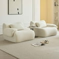 thumbnail image 3 of Miniyam 79" White 2-Seater Couch, Memory Foam Loveseats Modern Compression Sofa with Deep Seat, No Assembly Required, Couch for Living Room Bedroom Apartment, 3 of 9