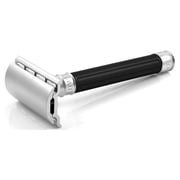 Edwin Jagger 3one6 Stainless Steel Grooved Black Double Edge Safety Razor